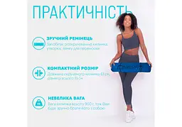 Килимок для йоги та фітнесу EasyFit TPE+TC 6 мм двошаровий + Чохол синій-жовтий (EF-1924s-BEY) - мініатюра 3