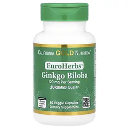 Гинкго Билоба Ginkgo Biloba Extract 120 mg 60 капсул California Gold Nutrition vit0006155