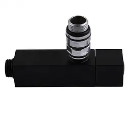 Набір кутових кранів Solomon LUX 8888-CUBE 1/2" із американкою Black 30412 - мініатюра 3