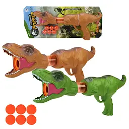 Пневматичний бластер Dinosaur Popper у вигляді динозавра з м'якими кульками (AX1031A-1) в асортименті