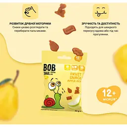 Натуральні снеки для дітей Bob Snail Яблуко та груша 40 г - мініатюра 2