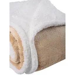 Ковдра Soho Plush hugs Beige флісова, 200х150 см, бежева з білим (1222К) - мініатюра 2