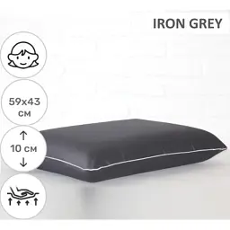 Подушка MirSon ортопедична 6070 Delicate satin Iron grey WoMen 59х43х10 (2200003262247) - мініатюра 2