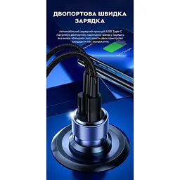 Зарядний пристрій автомобільний в прикурювач Toocki 75W (1 Type-C 45w + 1 USB 30w) Black Transparent - мініатюра 4