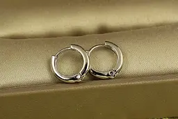Сережки Xuping Jewelry колечки кріплення цяткою 1,1 см сріблясті