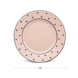 Тарілка обідня МВМ My Home 23 см рожева (KP-40 LIGHT PINK) - мініатюра 3