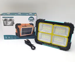 LED Прожектор 30W акумуляторний світлодіодний із сонячною батареєю та функцією Power Bank 3600mAh ліхтар 13х18см UKC 881 - мініатюра 3