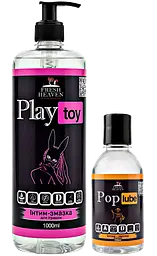 Iнтим-змазка Fresh Heaven для іграшок Play Toy 1000ml та анальна Pop Lube 250ml 