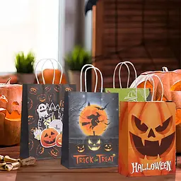 Паперовий пакет Halloween  21х15х8 см. Сірий 435-1 - мініатюра 5