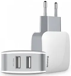 Зарядний пристрій Baseus Letour Dual 2.4A/2USB White - мініатюра 2