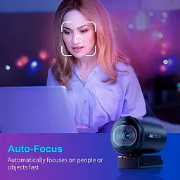 Веб-камера Emeet S600, Black, 8 Mp, 3840x2160/30 fps, мікрофон, автофокус, кут огляду 73°, Type-C - мініатюра 6