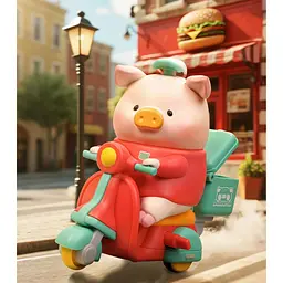 Колекційна фігурка 10/10 Toys LuLu the Piggy серія Burger Express Movable Series blind box (LULU1310) - мініатюра 7