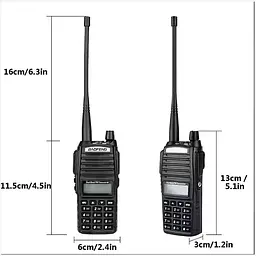 Портативна Рація + Гарнітура Baofeng UV-82 5W дводіапазонна VHF136-174/UHF400-520 МГц (18836) - мініатюра 3