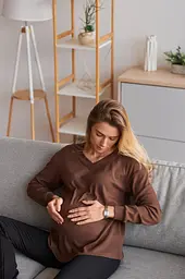 Жіночий трикотажний лонгслів для вагітних Wien розмір XXL-3XL (50-52) Lullababe Шоколадний - мініатюра 9