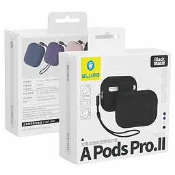 Силіконовий футляр Liquid silicone для навушників AirPods Pro 2 Black Blueo teh0029208 - мініатюра 2