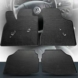 Автомобільні килимки в салон Volkswagen Polo III 1994-2001 4 шт Євро бортик 2 см Гумові Чорні