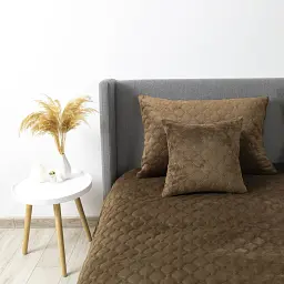 Покривало ТЕП велюрове Velour 220x240 см коричневе Ромб круглий - мініатюра 5