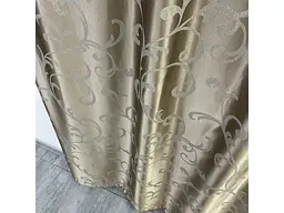 Жакардові штори кавового кольору з вензелем на тасьмі 2шт. 150х270 ALBO pbe0052391 - мініатюра 6