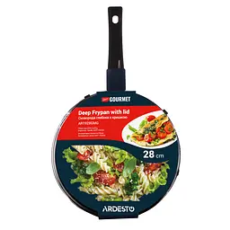Сковорода Ardesto глибока з кришкою Gemini Gourmet 28см алюміній чорний kuh0014432 - мініатюра 7