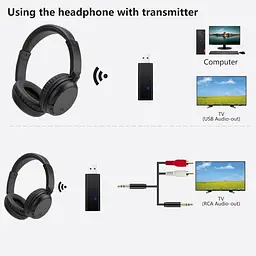 Бездротові Bluetooth-навушники Hi-Fi для телевізора, ПК та смартфона - мініатюра 5