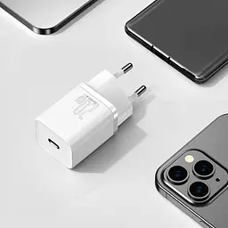 Мережевий зарядний пристрій Baseus Super Si 1Type-C 30W CCSUP-J02 White - мініатюра 2