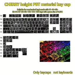 Набір кейкапів Spider Web PBT Cherry Profile 130 клавіш, Чорний - мініатюра 2