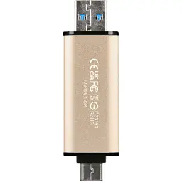 USB флеш накопичувач Transcend 256GB JetFlash 930 Gold-Black USB 3.2/Type-C (TS256GJF930C) - мініатюра 7