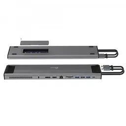 Порт-реплікатор J5create Dock-Station USB-C 10Gbps, 12-in-1 (слот M2 NVMe/хаб/HDMI/DP/PD/картрид/LAN) (JCD552-N) - мініатюра 2