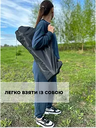 Крісло для пікніка складне стілець розкладний крісла туристичний стільці для риболовлі природи рибалки відпочинку дачі з підсклянником чохол чорний - мініатюра 7