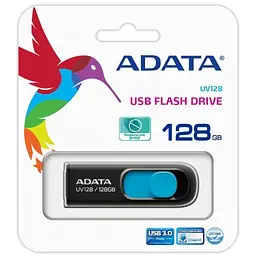 Флеш-накопичувач Adata Flash 128Gb USB 3.2 UV 128 Black/Blue (AUV128-128G-RBE) - мініатюра 4