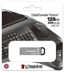Флеш накопичувач USB 128Gb DataTraveler Kyson, Silver Kingston teh0021098 - мініатюра 3