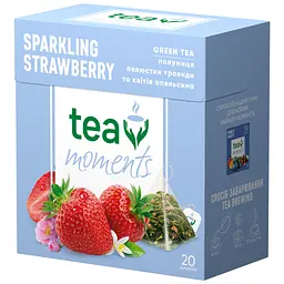 Чай Tea Moments Sparkling Strawberry зелений 20х1.8 г пірамідки (tm.02920) - мініатюра 4
