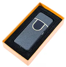 Електрозапальничка спіральна акумуляторна Classic Fashionable, Сіра Матова, USB запальничка, 6746 (ST) - мініатюра 3