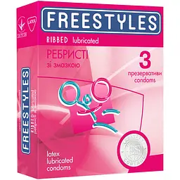 Презервативи Freestyles Ribbed ребристі 9 шт. (3 упаковки по 3 шт.) (ROZ6400229470) - мініатюра 2
