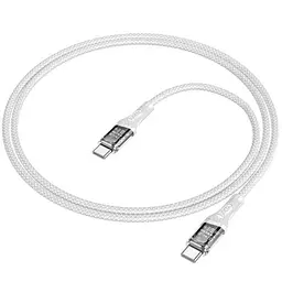 Кабель Hoco U111 Transparent Discovery 60W Type-C to Type-C (1m) Grey