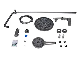 Душова система універсальна Qtap Slavonice Gunmetal Black PVD з виливом QTSLA111GMB45910 - мініатюра 11