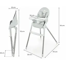 Стільчик для годування Kinderkraft Dinnly Grey (KHDINN00LGR0000) - мініатюра 9