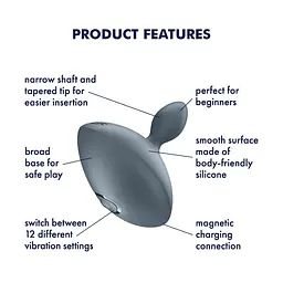 Анальна пробка Satisfyer Booty Absolute Beginners 4 8.9 см (сірий) - мініатюра 3