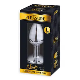 Анальна пробка Alive Mini Metal Butt Plug L 8 см (білий) - мініатюра 3
