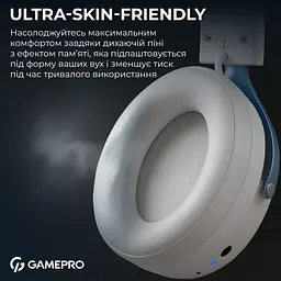 Ігрові бездротові навушники GamePro HSW-191-WHB Asgard Skadi Wireless 7.1 White-Blue - мініатюра 11