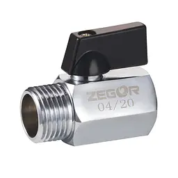 Кран кульовий приладовий Zegor Mini FM02 прямий 1/2" ВН PN20 30412