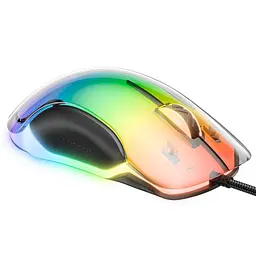 Комп'ютерна мишка Onikuma дротова C24 з RGB підсвіткою прозорий корпус 800-7200 DPI Dual Scroll для ПК - мініатюра 4