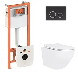 Набір Qtap Nest 4 в 1 для підвісний унітаз Jay Ultra Quiet 520x360x320 + комплект інсталяції QT07335175W48192 - мініатюра 1