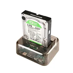 Док-станція Dynamode для 2*HDD 2,5"/3,5" SATA /IDE/SSD - USB3.0, 2 порти USB 2.0, кардрідер SD/TF/M2