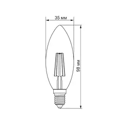 LED-лампа Titanum Filament C37 4W E14 4100K (25523-000) - мініатюра 3