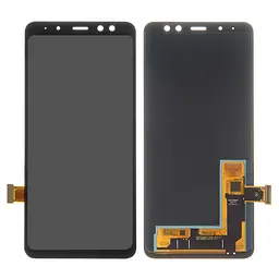 Дисплей для Samsung A530 Galaxy A8 (2018), чорний, без рамки, High, з широким ободком, (OLED)