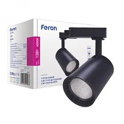 Світлодіодний трековий світильник Feron AL100, 12W 4000K чорний (29605)