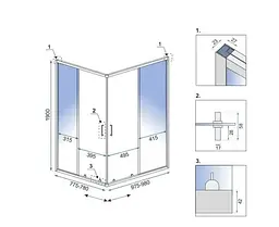 Душова кабіна Rea City 100x80 nickel brush REA-K6497 - мініатюра 7