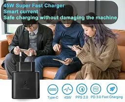 Зарядний комплект USB-C 45W з кабелем 100W 2 м для Samsung Galaxy - мініатюра 6