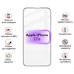 Скло захисне BeCover Apple iPhone 17e Black (715141) - мініатюра 3